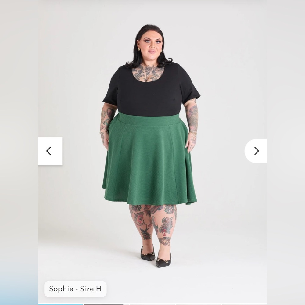 Ottoman Flare Skirt - Petit Pois (Green)